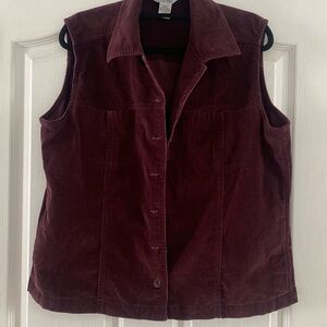 Northern Reflections Burgundy/Wine Corduroy Sleeveless Vest ~ XL
